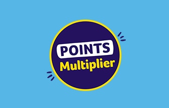 Points multiplier bug on a blue background
